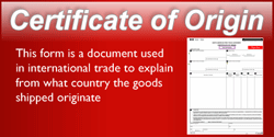 Certification of Origin