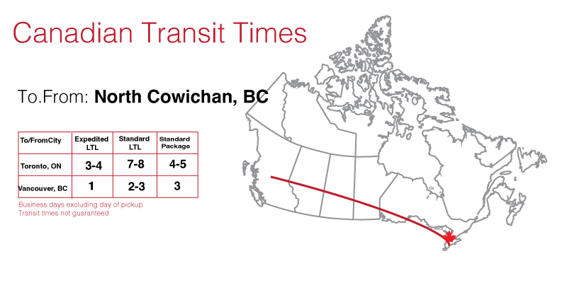 Shipping North Cowichan bc